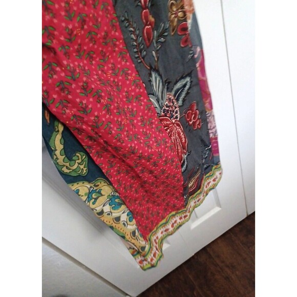 NWT Rahab's Rope Kantha Wide Leg Pants Botanical Motif Patchwork Printed Overall - Picture 8 of 15
